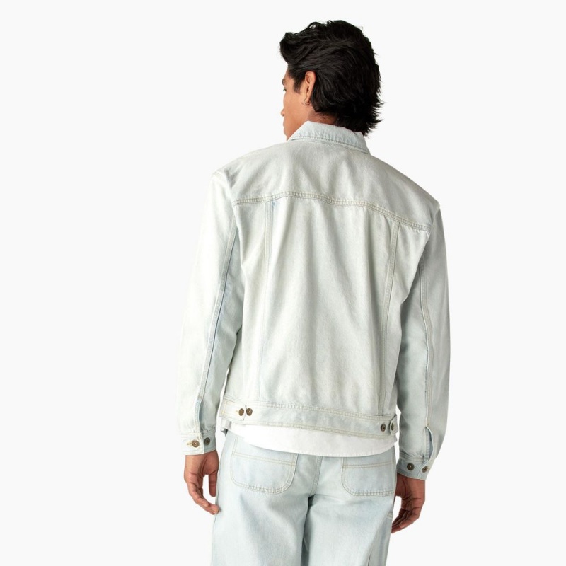 White Men's Dickies Madison Denim Jacket | FCK306847