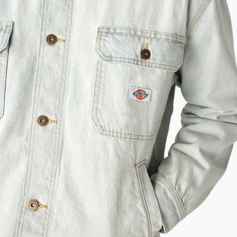 White Men's Dickies Madison Denim Jacket | FCK306847