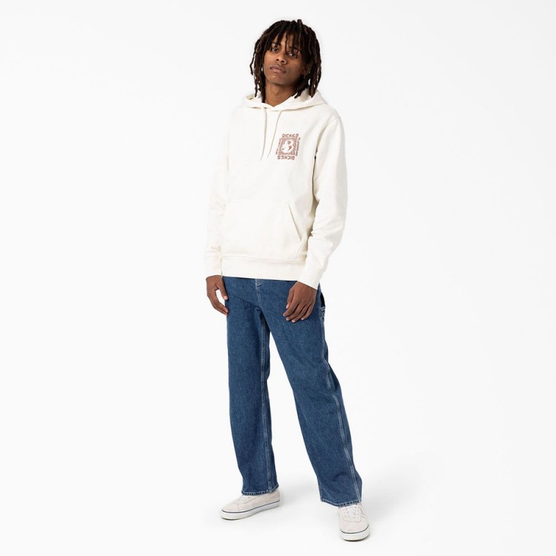 White Men's Dickies Marbury Graphic Hoodie | DGA643072