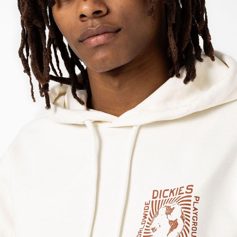 White Men's Dickies Marbury Graphic Hoodie | DGA643072