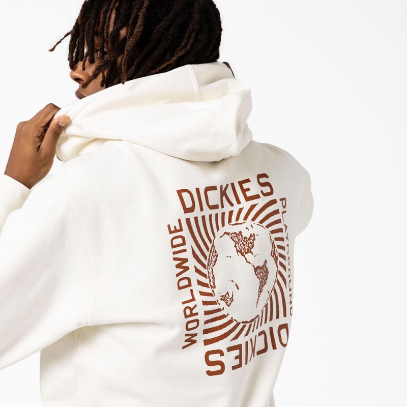 White Men's Dickies Marbury Graphic Hoodie | DGA643072