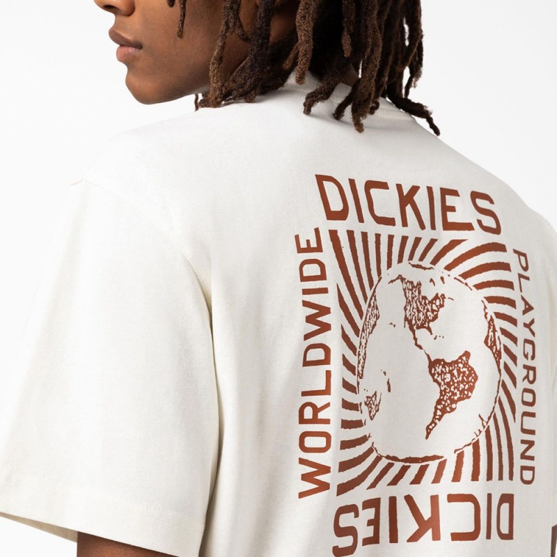 White Men's Dickies Marbury Short Sleeve T-Shirt | VDO804379