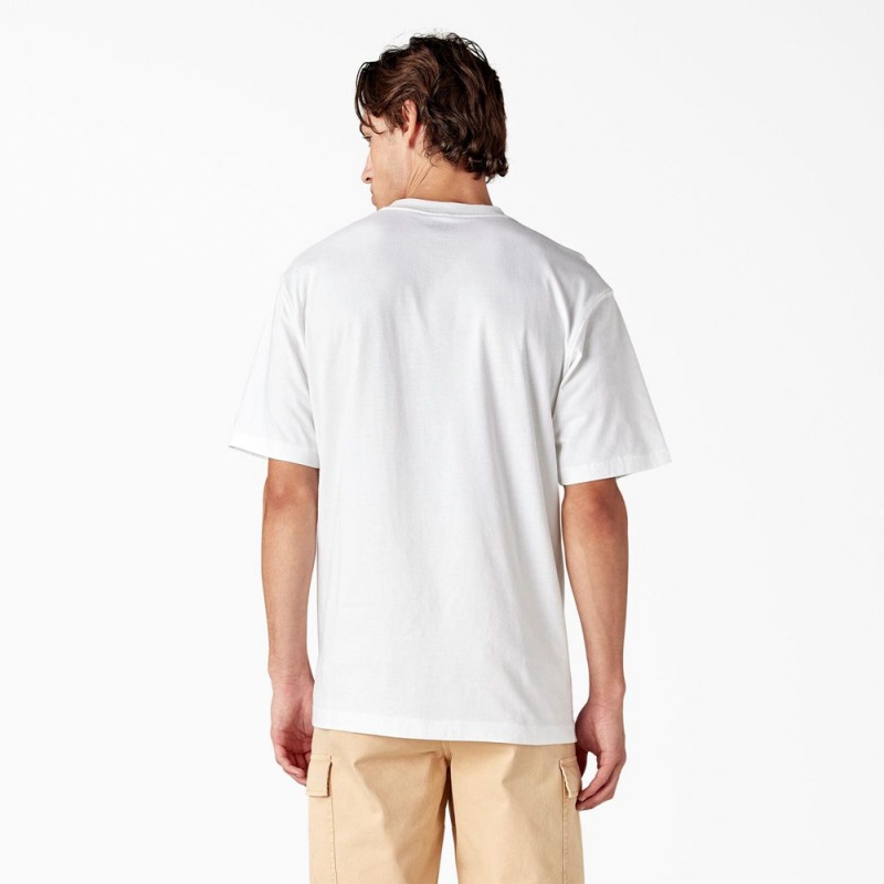 White Men's Dickies Melvern Graphic T-Shirt | JUI507419