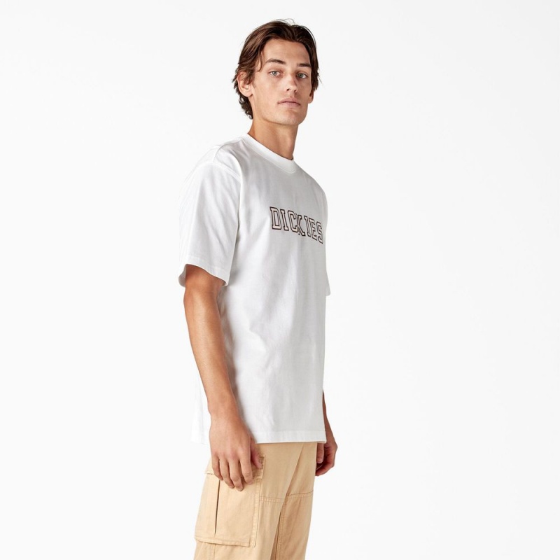 White Men's Dickies Melvern Graphic T-Shirt | JUI507419