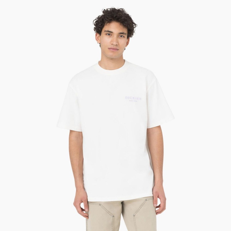 White Men's Dickies Oatfield Short Sleeve T-Shirt | FMI965370