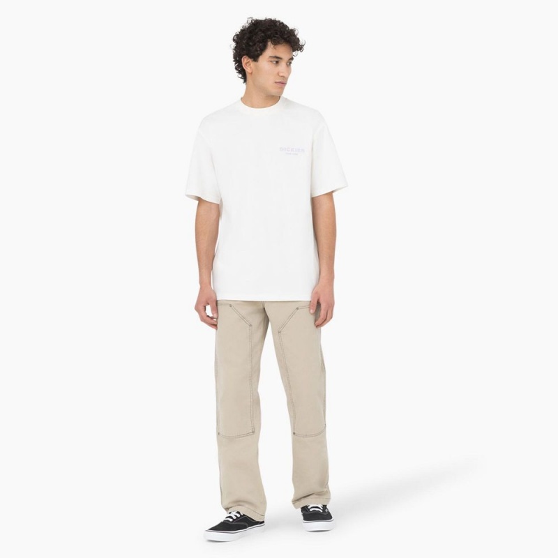 White Men's Dickies Oatfield Short Sleeve T-Shirt | FMI965370