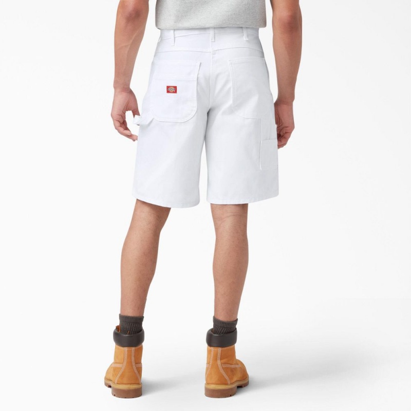 White Men's Dickies Relaxed Fit Carpenter Painter Shorts | HDY594876