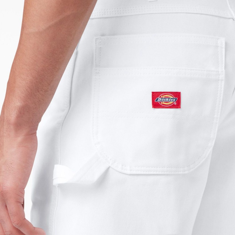 White Men's Dickies Relaxed Fit Carpenter Painter Shorts | HDY594876