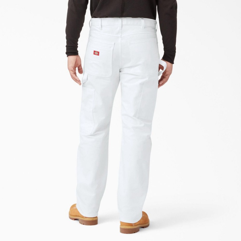 White Men's Dickies Relaxed Fit Straight Leg Painter's Pants | WPT847503