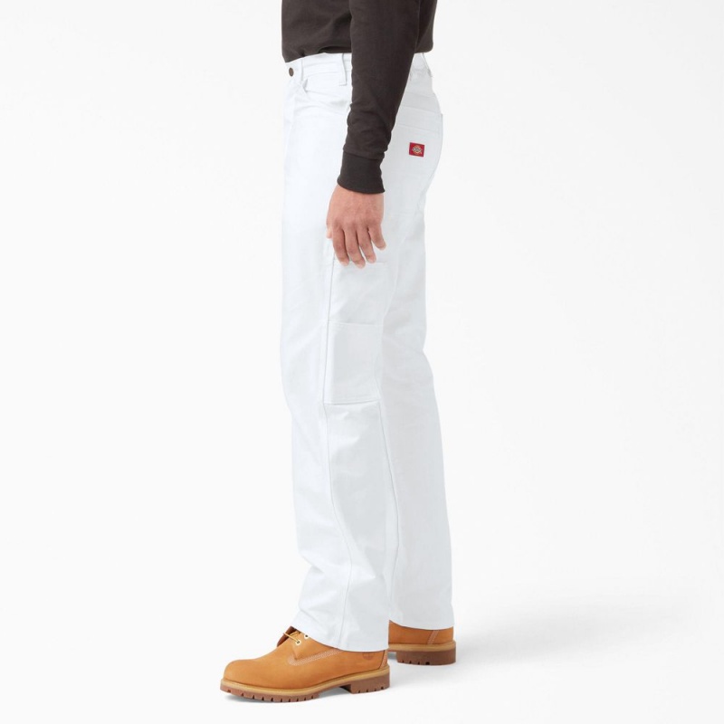 White Men's Dickies Relaxed Fit Straight Leg Painter's Pants | WPT847503