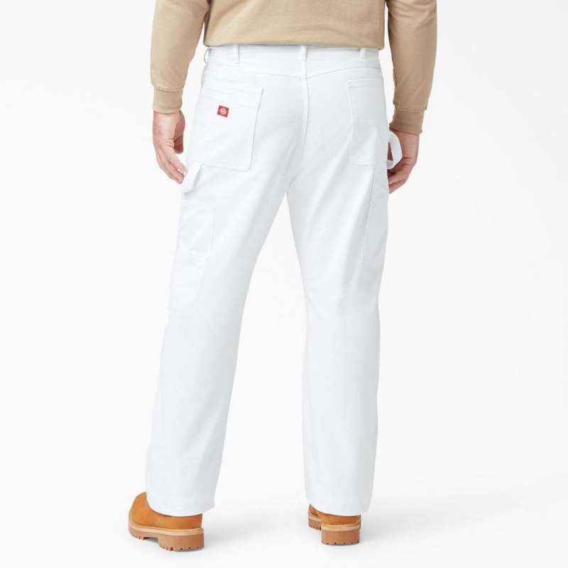 White Men's Dickies Relaxed Fit Straight Leg Painter's Pants | WPT847503