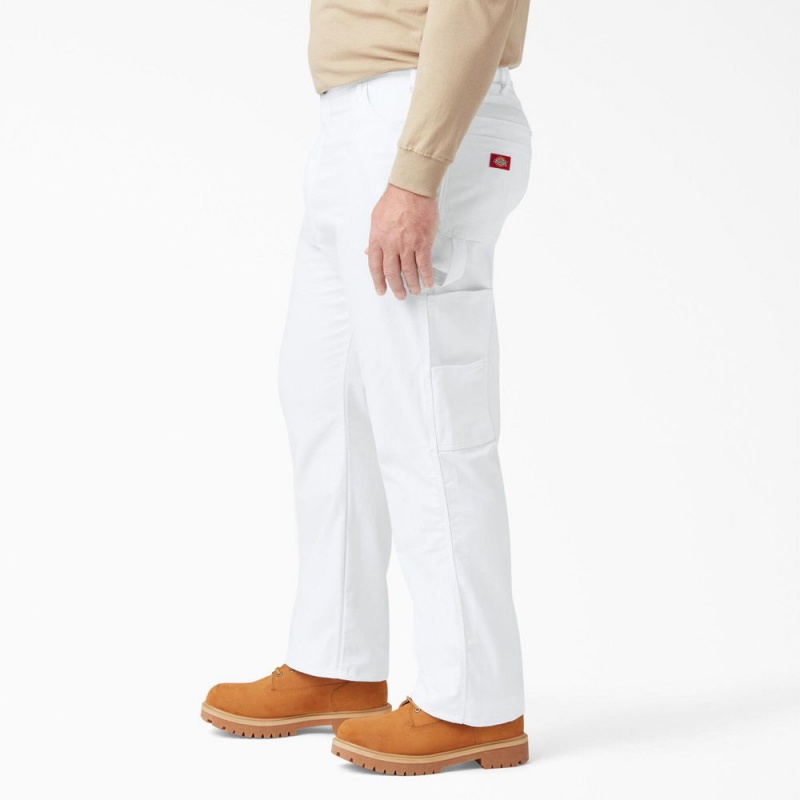 White Men's Dickies Relaxed Fit Straight Leg Painter's Pants | WPT847503