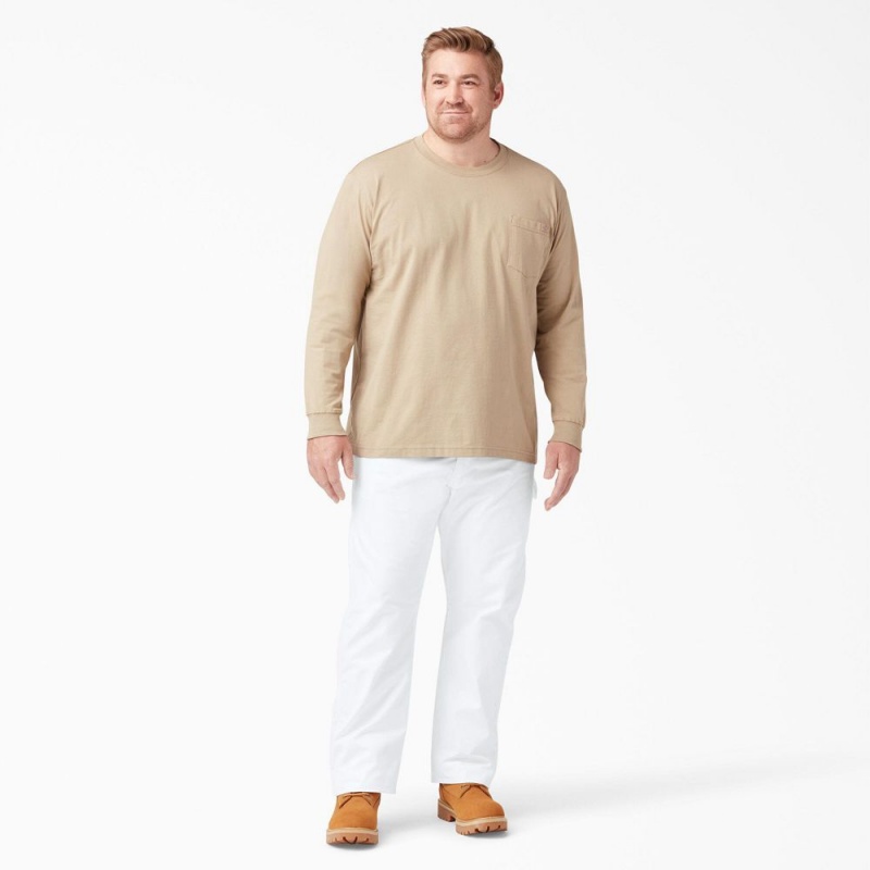 White Men's Dickies Relaxed Fit Straight Leg Painter's Pants | WPT847503