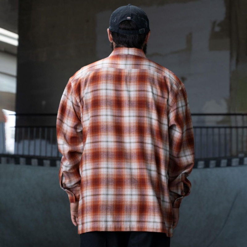 White Men's Dickies Ronnie Sandoval Brushed Flannel Shirt | YRD263894