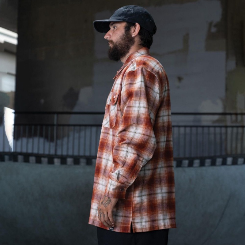 White Men's Dickies Ronnie Sandoval Brushed Flannel Shirt | YRD263894