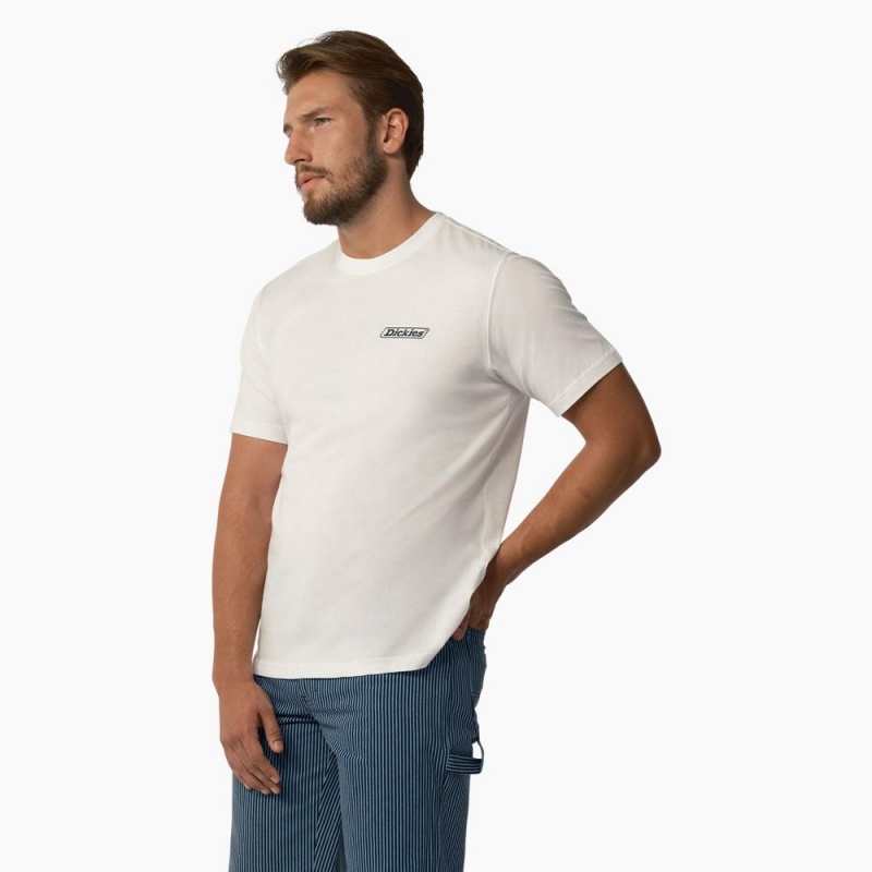 White Men's Dickies Roseburg Short Sleeve T-Shirt | TYB523784