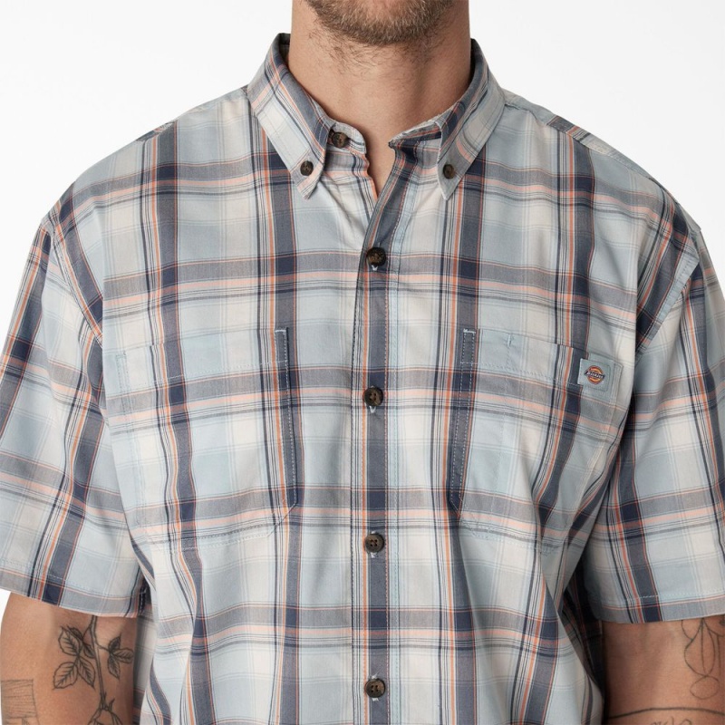 White Men's Dickies Short Sleeve Woven Shirt | ZDP091783