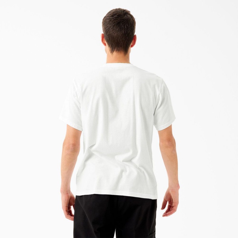 White Men's Dickies Tom Knox Graphic T-Shirt | ESB910632