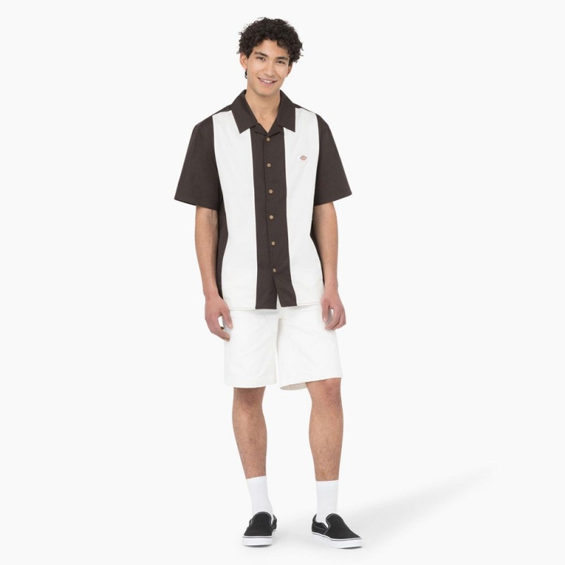 White Men's Dickies Westover Short Sleeve Shirt | OYZ849712