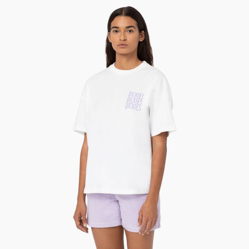 White Women's Dickies Creswell Graphic T-Shirt | NWM061472