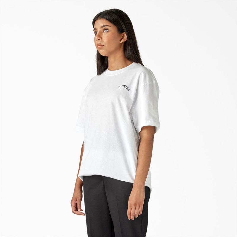 White Women's Dickies Eagle Barrel Heavyweight T-Shirt | PLV049731