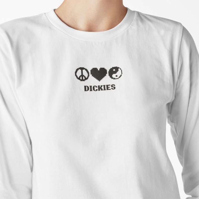 White Women's Dickies Long Sleeve Graphic T-Shirt | ABY971234