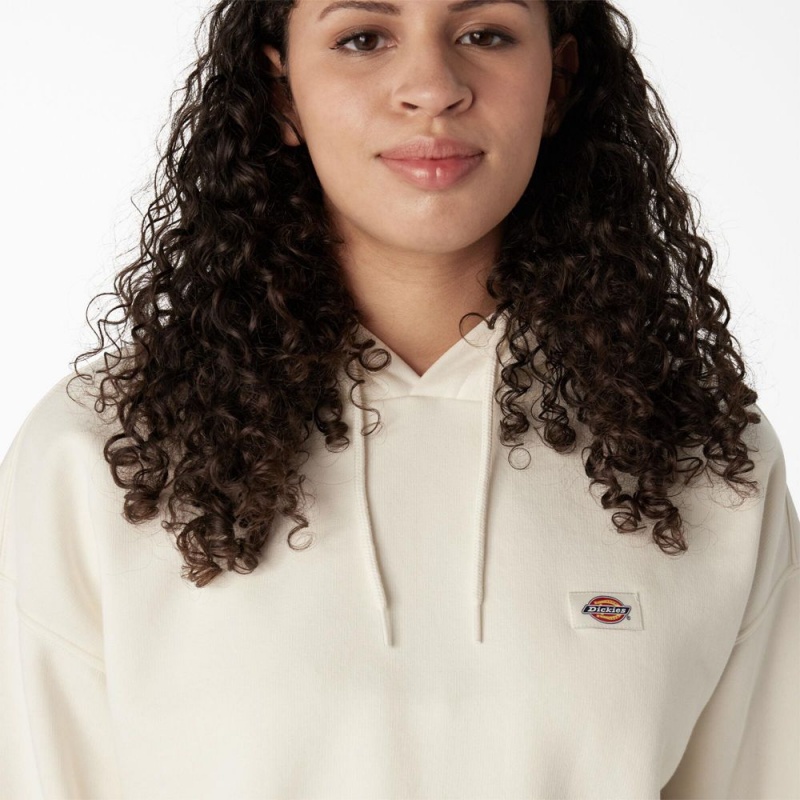 White Women's Dickies Oakport Cropped Hoodie | GKF054672