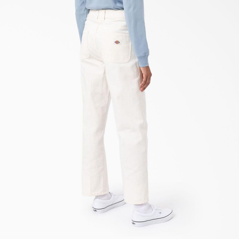 White Women's Dickies Regular Fit Duck Pants | EZF251698