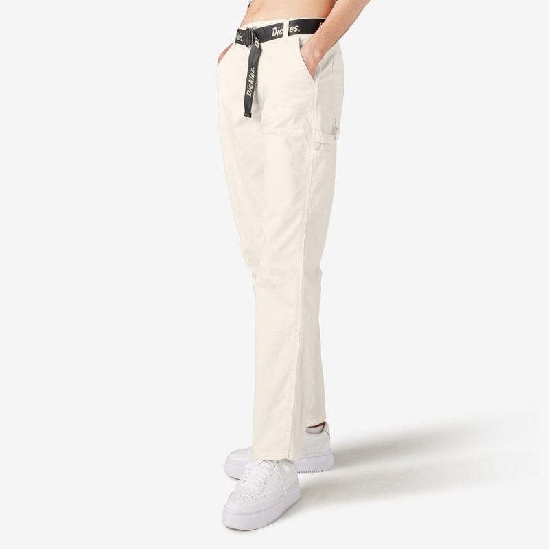 White Women's Dickies Relaxed Fit Carpenter Pants | FKU059842