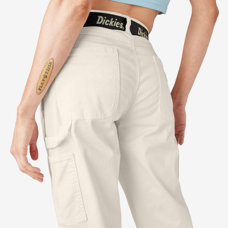 White Women's Dickies Relaxed Fit Carpenter Pants | FKU059842