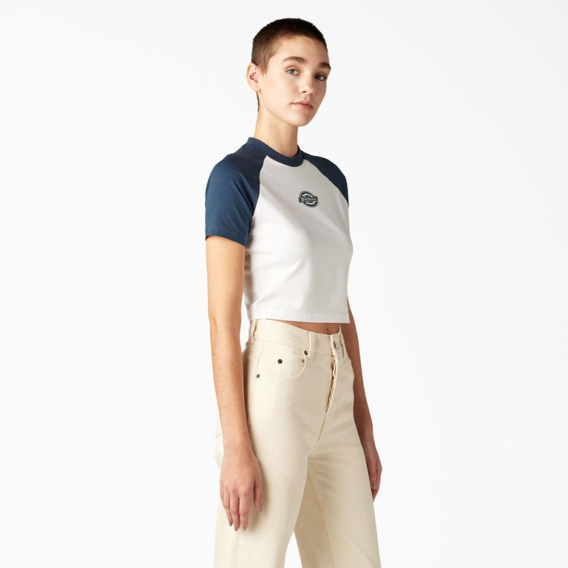 White Women's Dickies Sodaville Cropped T-Shirt | UTZ942061