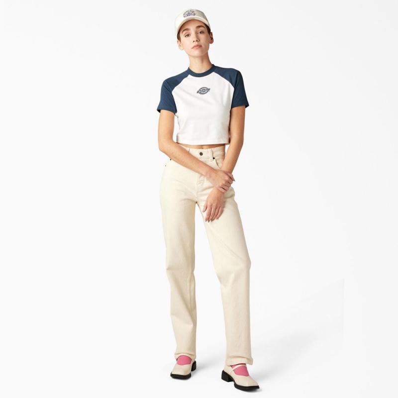 White Women's Dickies Sodaville Cropped T-Shirt | UTZ942061