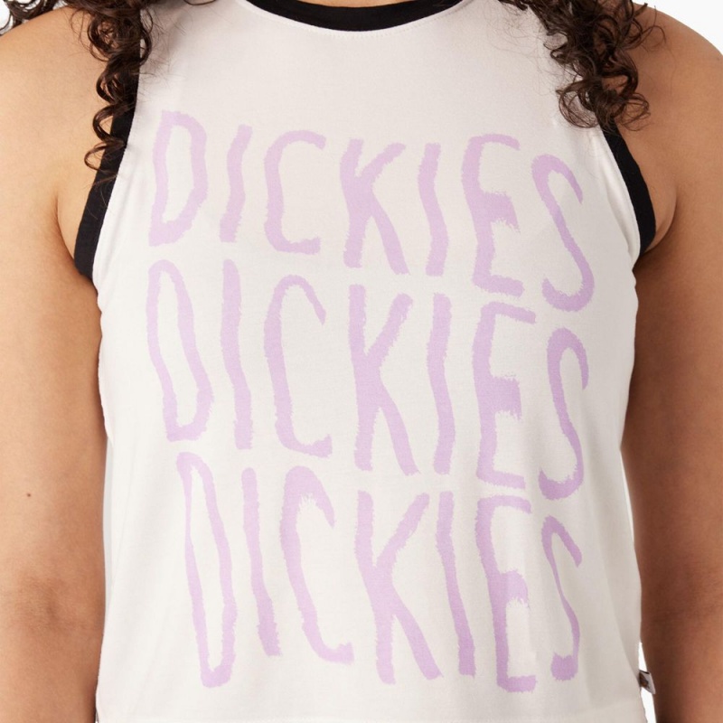 White Women's Dickies Sporty Graphic Tank Top | WRD196203