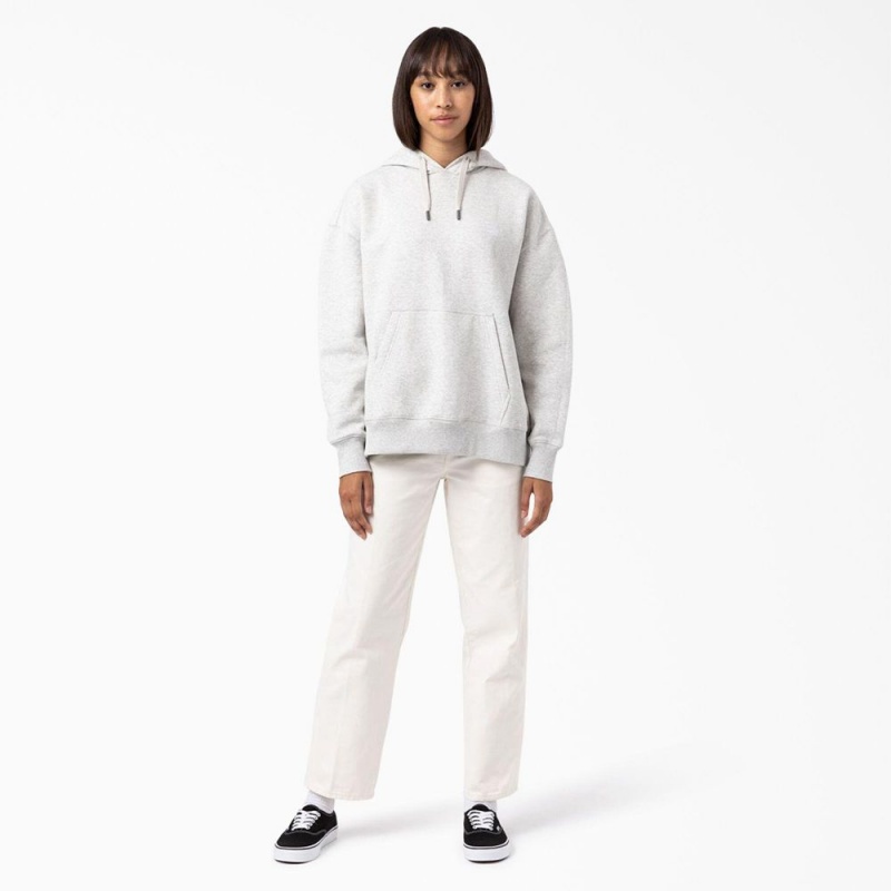 White Women's Dickies Summerdale Hoodie | PNU297405