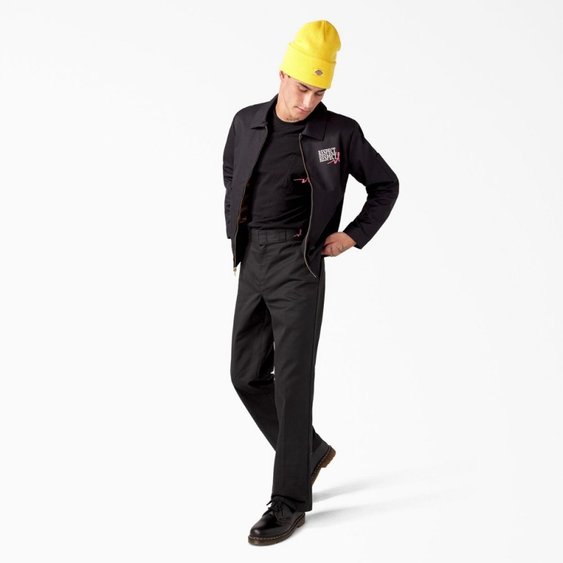 Yellow Men's Dickies Breast Cancer Awareness Cuffed Knit Beanie | YSC037821