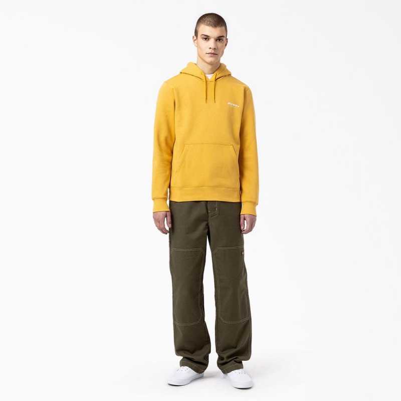 Yellow Men's Dickies Camden Box Graphic Hoodie | WZL820593