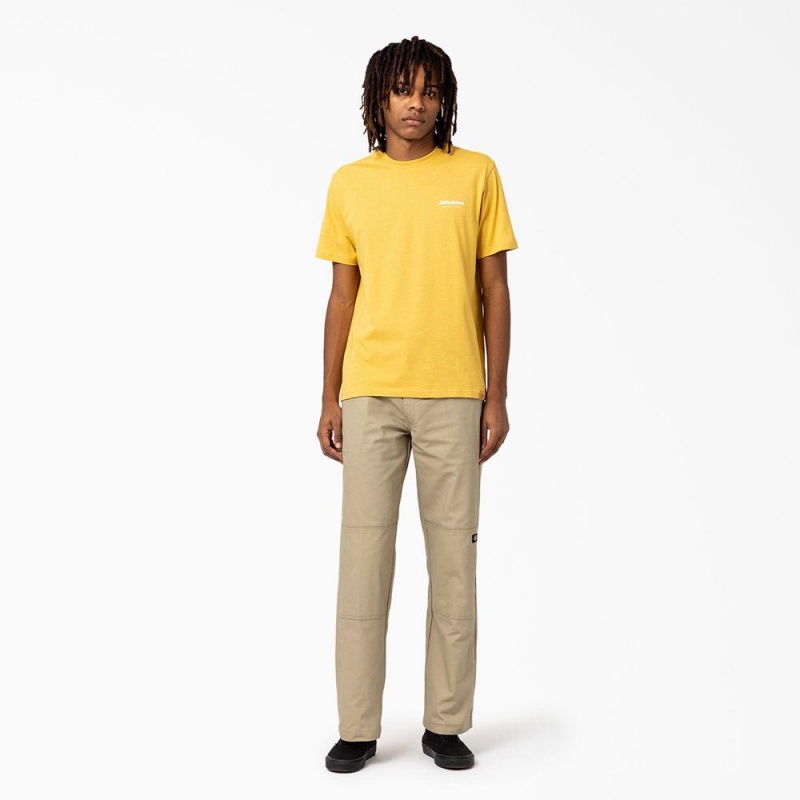 Yellow Men's Dickies Camden Box Graphic T-Shirt | JBP403195