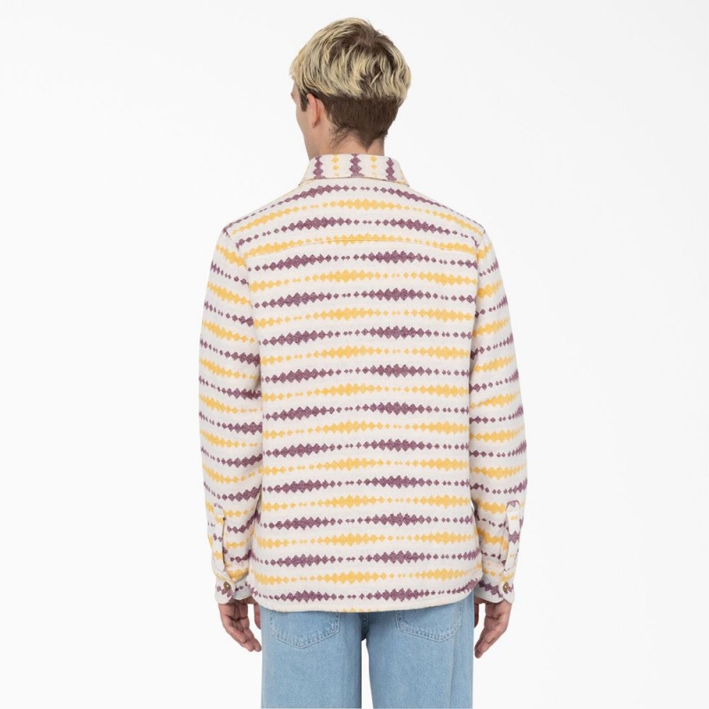 Yellow Men's Dickies Falkville Long Sleeve Shirt | NGK960583