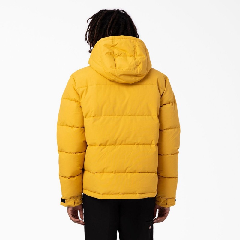 Yellow Men's Dickies Glacier View Anorak Puffer Jacket | KDO748512