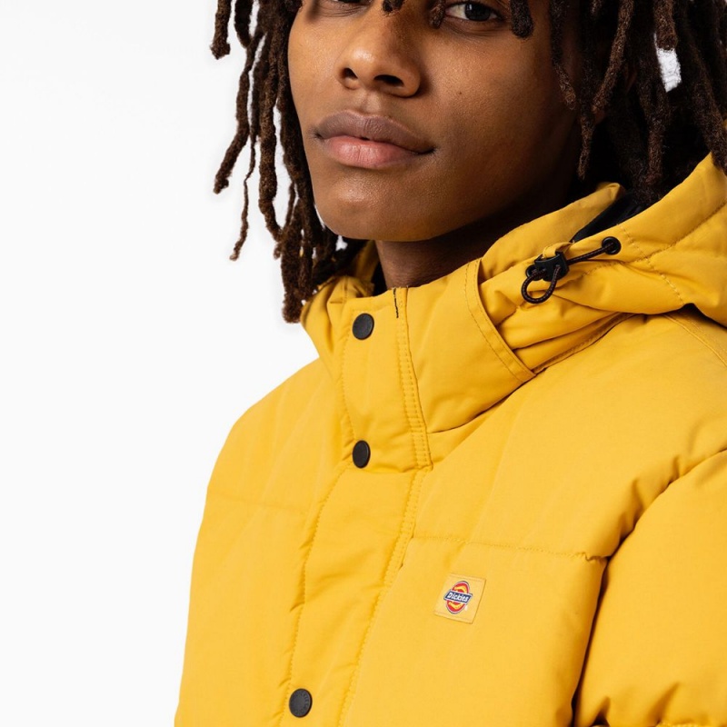 Yellow Men's Dickies Glacier View Anorak Puffer Jacket | KDO748512