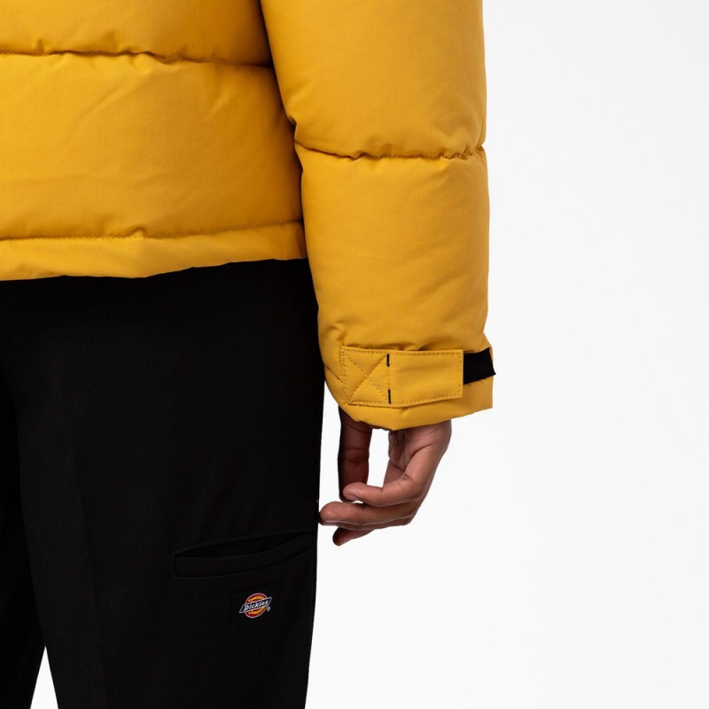 Yellow Men's Dickies Glacier View Anorak Puffer Jacket | KDO748512