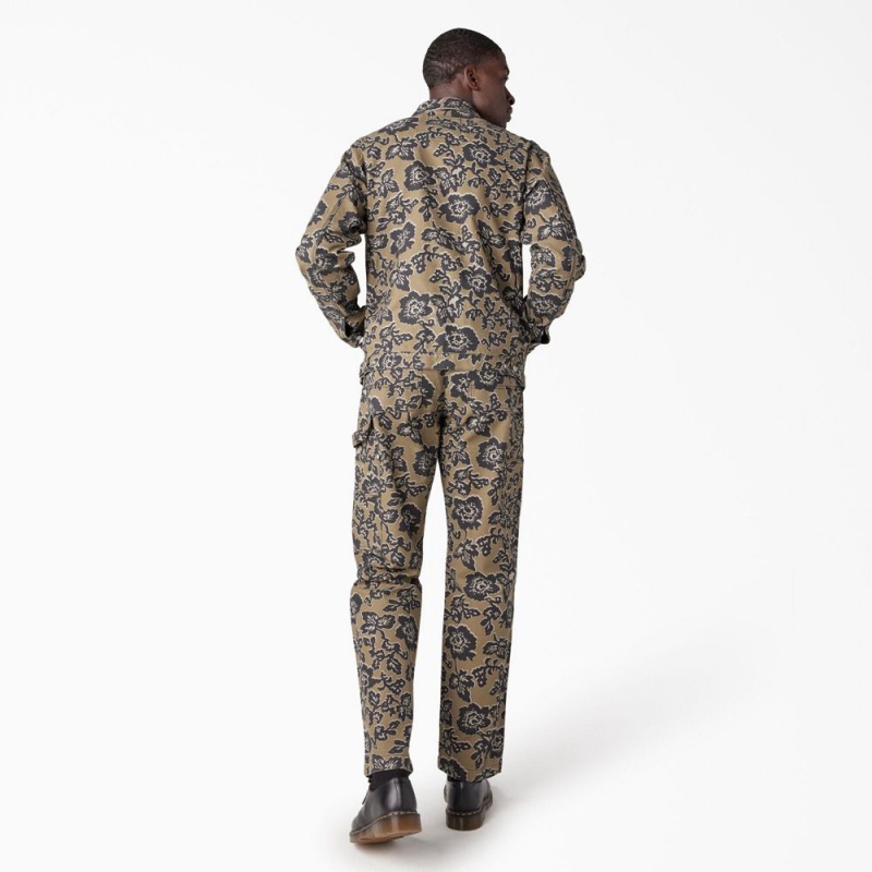 Yellow Men's Dickies Premium Collection Desert Floral Eisenhower Jacket | GYH216495