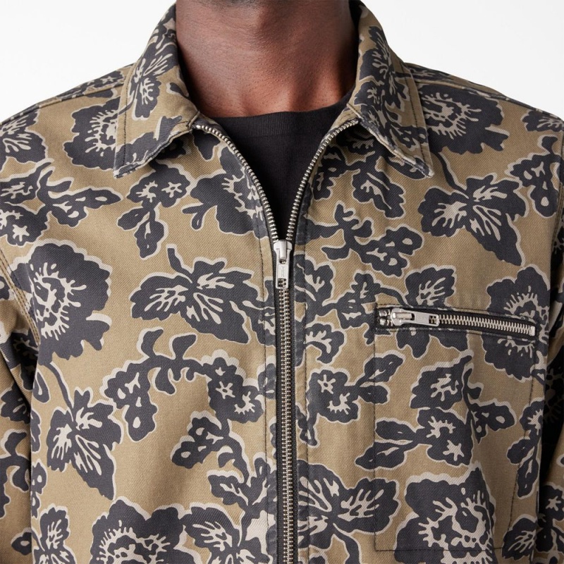 Yellow Men's Dickies Premium Collection Desert Floral Eisenhower Jacket | GYH216495