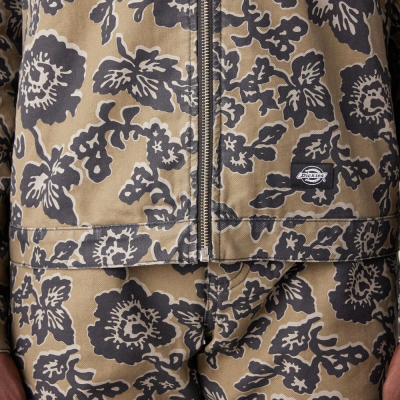 Yellow Men's Dickies Premium Collection Desert Floral Eisenhower Jacket | GYH216495