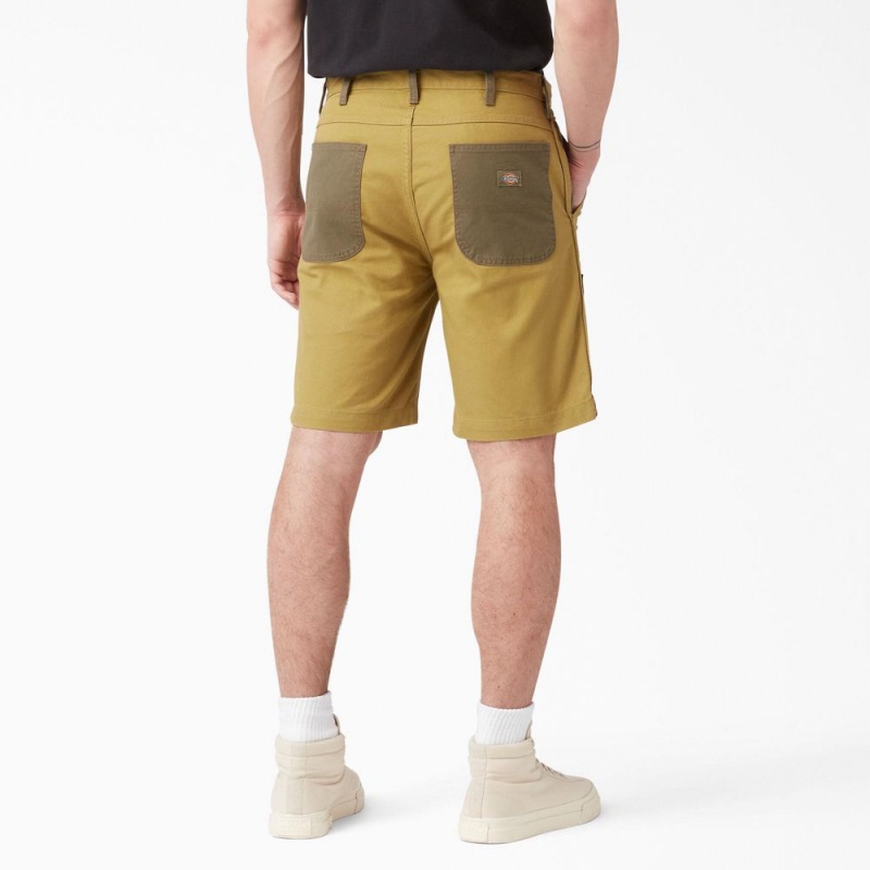 Yellow Men's Dickies Regular Fit Contrast Chap Front Shorts | SLN230489